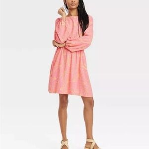 Elegant Pink Dress with side cut outs gorgeous pink floral print